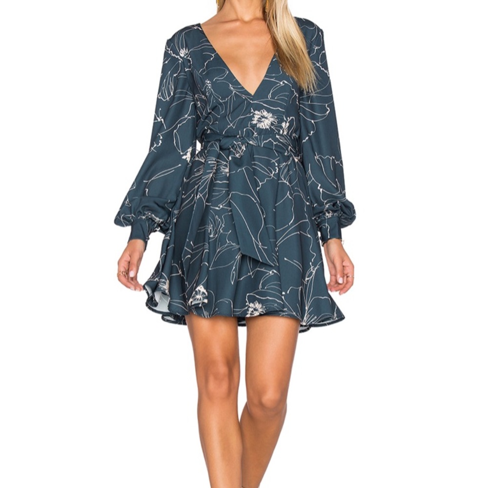 KEEPSAKE HEAT WAVE MINI DRESS IN SKETCH FLORAL DAR